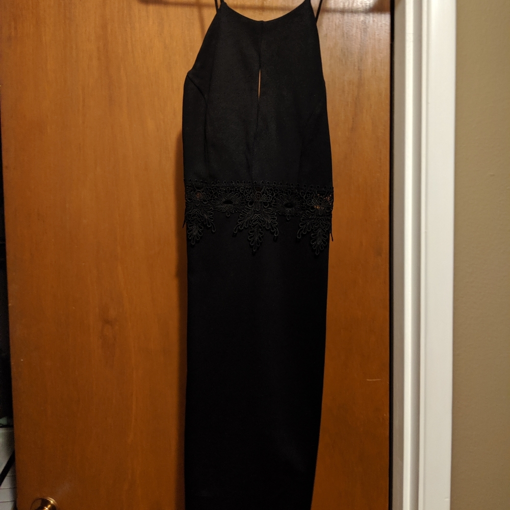 Black slit dress